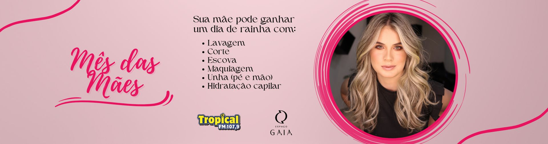 Banner Dia de Rainha no Mês das Mães