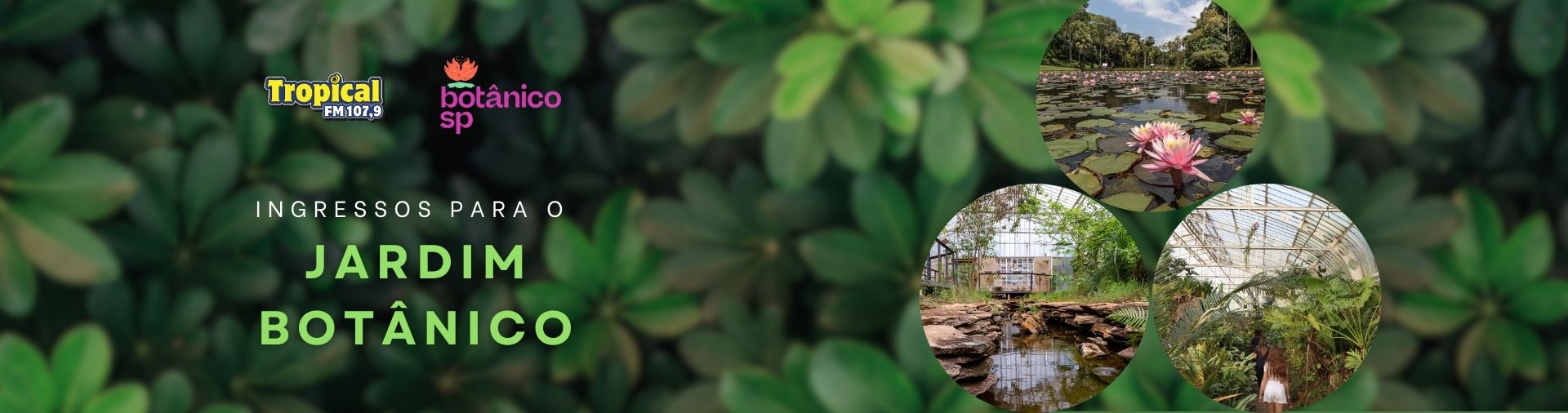 Banner Ingressos para o Jardim Botânico de São Paulo